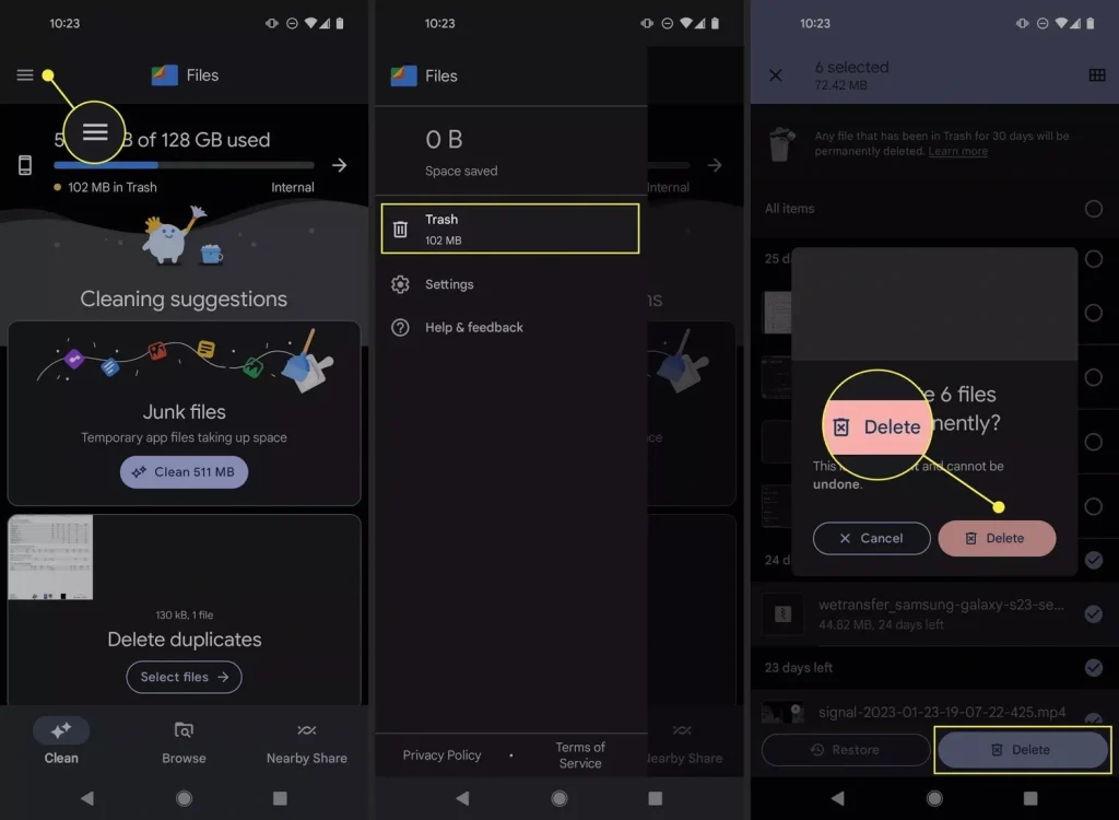 trash How to Empty Trash on Android