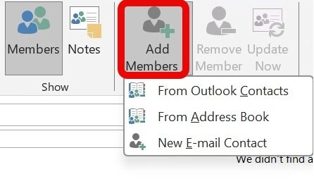 addmembers How to Create an Email Group in Outlook